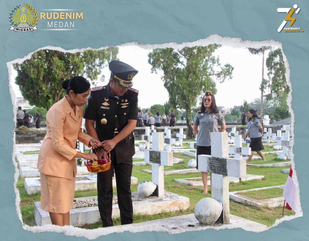 SEMARAK HBI KE-74, RUDENIM MEDAN IKUTI UPACARA TABUR BUNGA DAN ZIARAH MAKAM PAHLAWAN